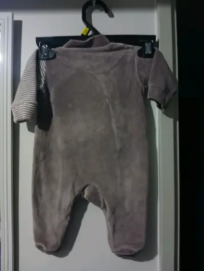 Pijama de bebé talla 0 a 3 meses cafe - miniatura 3