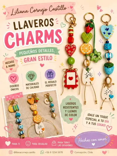 Llavero Charms Hechos a Mano Coloridos - miniatura 1