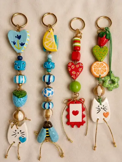 Llavero Charms Hechos a Mano Coloridos - miniatura 2