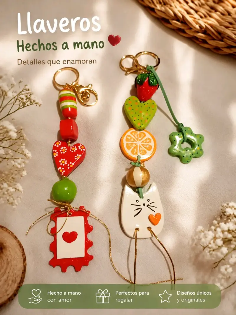 Llavero Charms Hechos a Mano Coloridos - 3