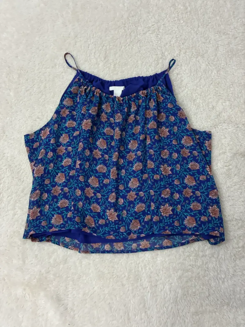 Blusa sin mangas floral azul H&M - 1