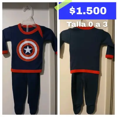 Pijama infantil Capitán América talla 0 a 3 - miniatura 1