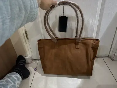 Bolso de cuero sintético color marrón Black - miniatura 2