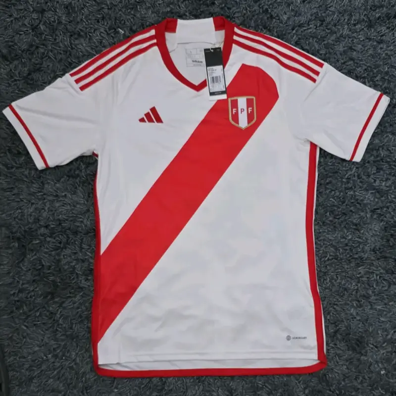 Camiseta Adidas FPF Perú 2023 Blanca y Roja