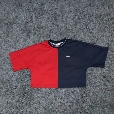 Polera corta bicolor Fila roja y negra - miniatura 1