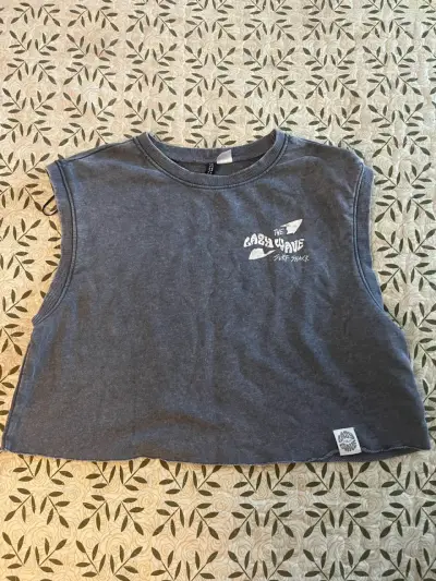 Polera sin mangas gris Crazy Wave para mujer - miniatura 1