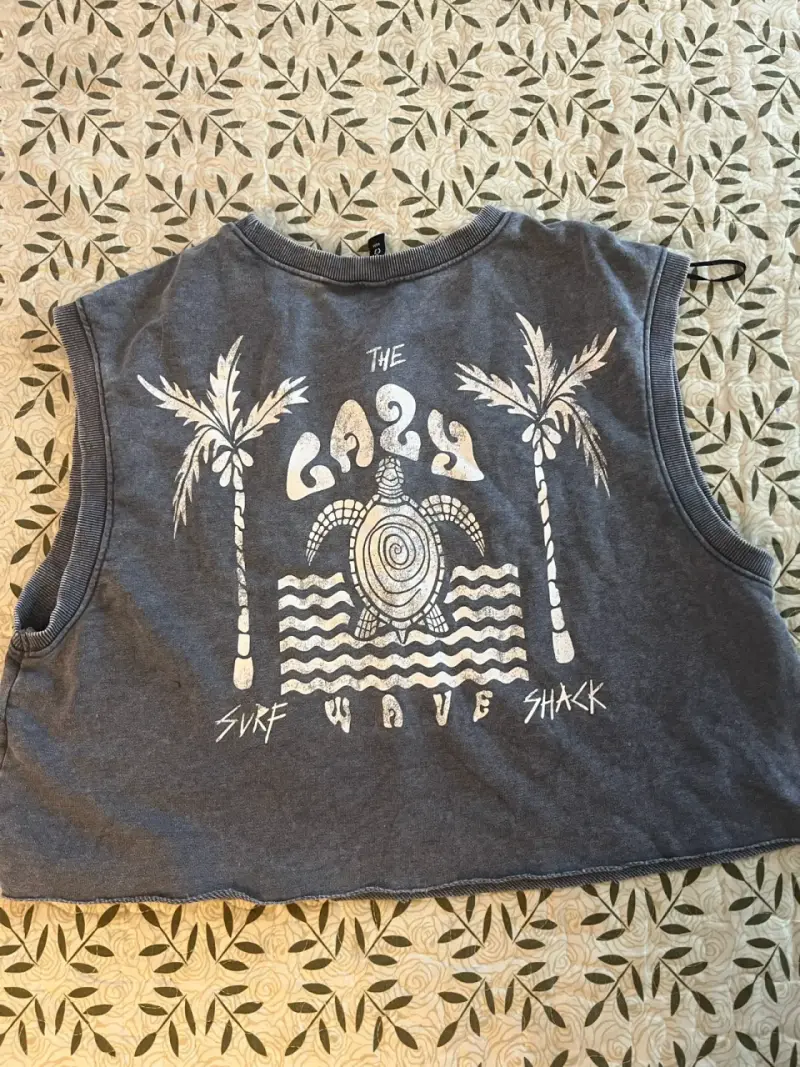 Polera sin mangas gris Crazy Wave para mujer - 2