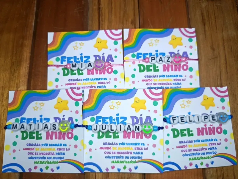 Pulseras personalizadas Día del Niño con caritas l - 2