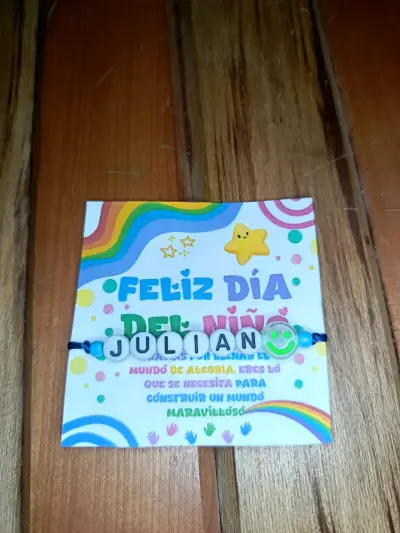 Pulseras personalizadas Día del Niño con caritas l - miniatura 6