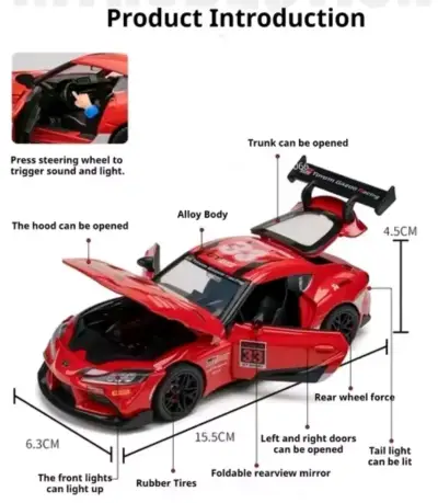Auto Toyota Supra GT4 JDM Premium Luces y sonido - miniatura 6