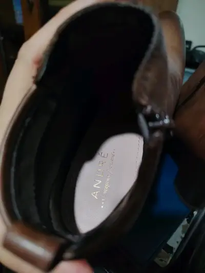 Botines de cuero marrón André con tacón Número 36 - miniatura 4