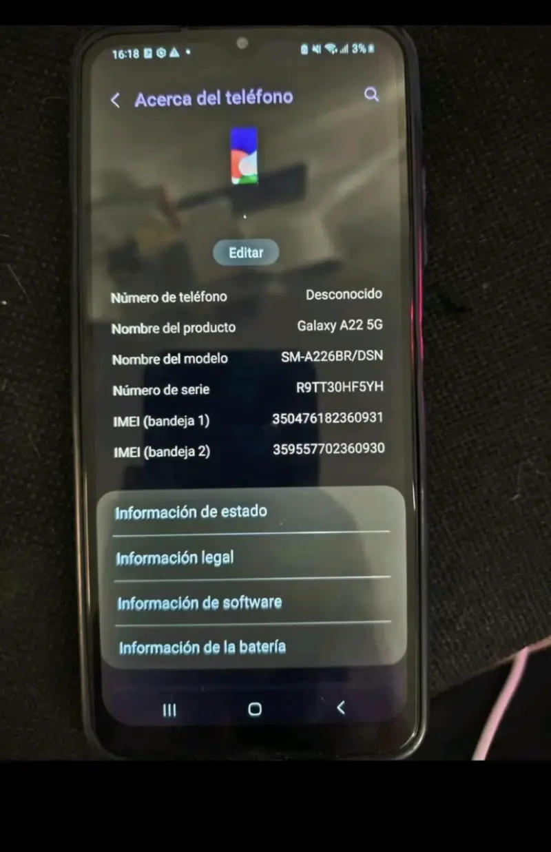 Samsung Galaxy A22 5G usado - 2