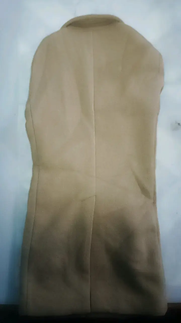Abrigo de lana beige para mujer - 4