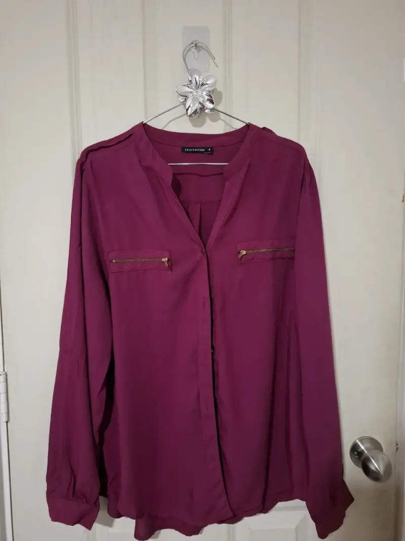 Blusa morada de mujer con bolsillos Fashion Park - 3