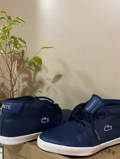 Zapatillas Lacoste cuero azul marino - miniatura 1
