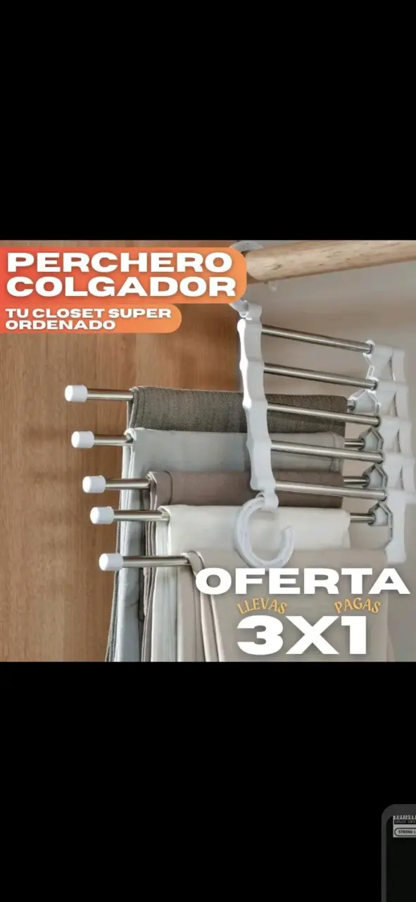 Perchero colgador ajustable para closet