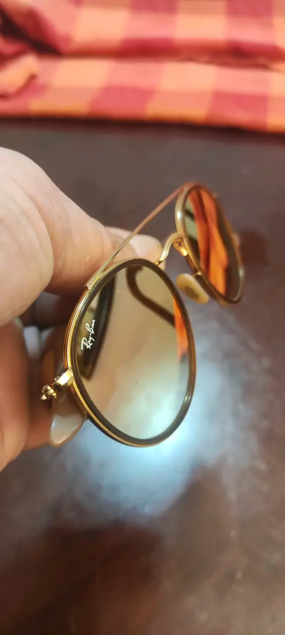 Gafas de sol doradas Ray-Ban redondas - 5