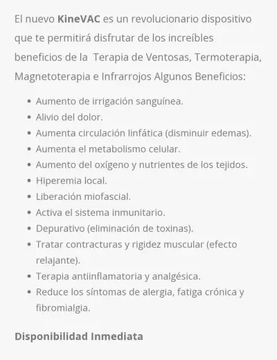 Dispositivo de Terapia KineVAC con Ventosas y Magnetoterapia - miniatura 2