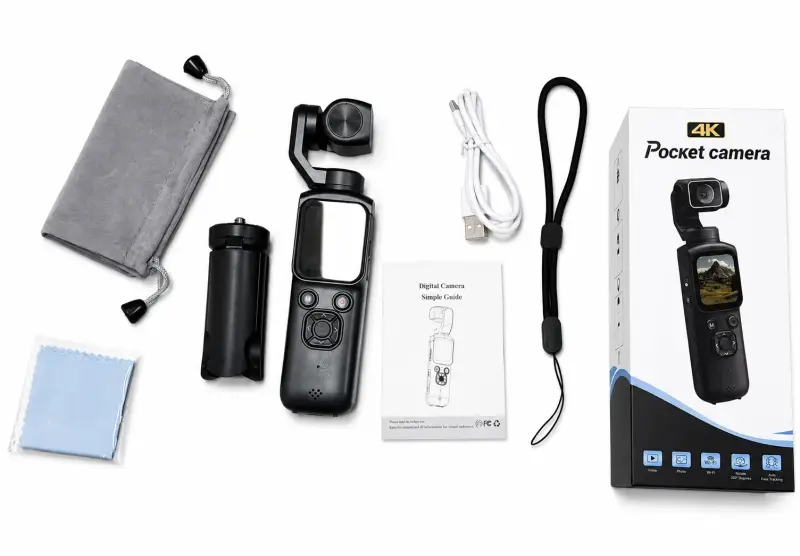 Cámara pocket 4K con pantalla táctil y gimbal Wifi - 2