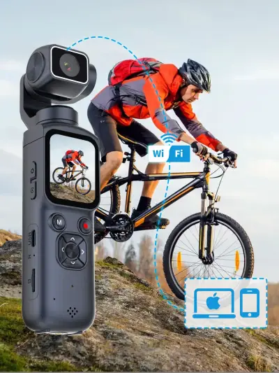 Cámara pocket 4K con pantalla táctil y gimbal Wifi - miniatura 6