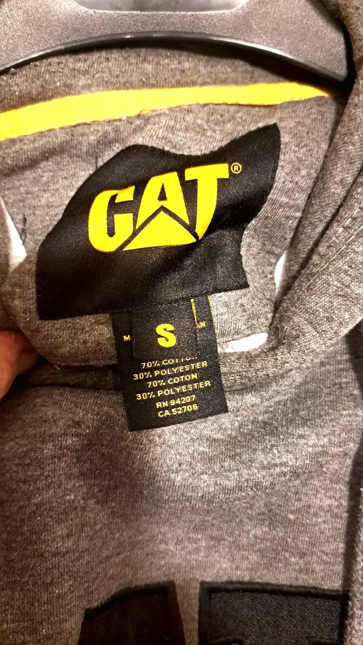 Polerón con capucha gris CAT para hombre - 3