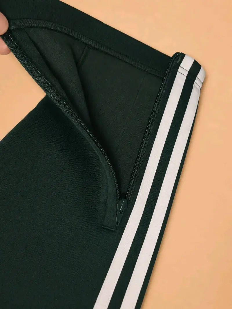Pantalones deportivos verdes Adidas con franjas - 2