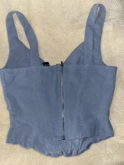 Top corset azul con cierre trasero - miniatura 3