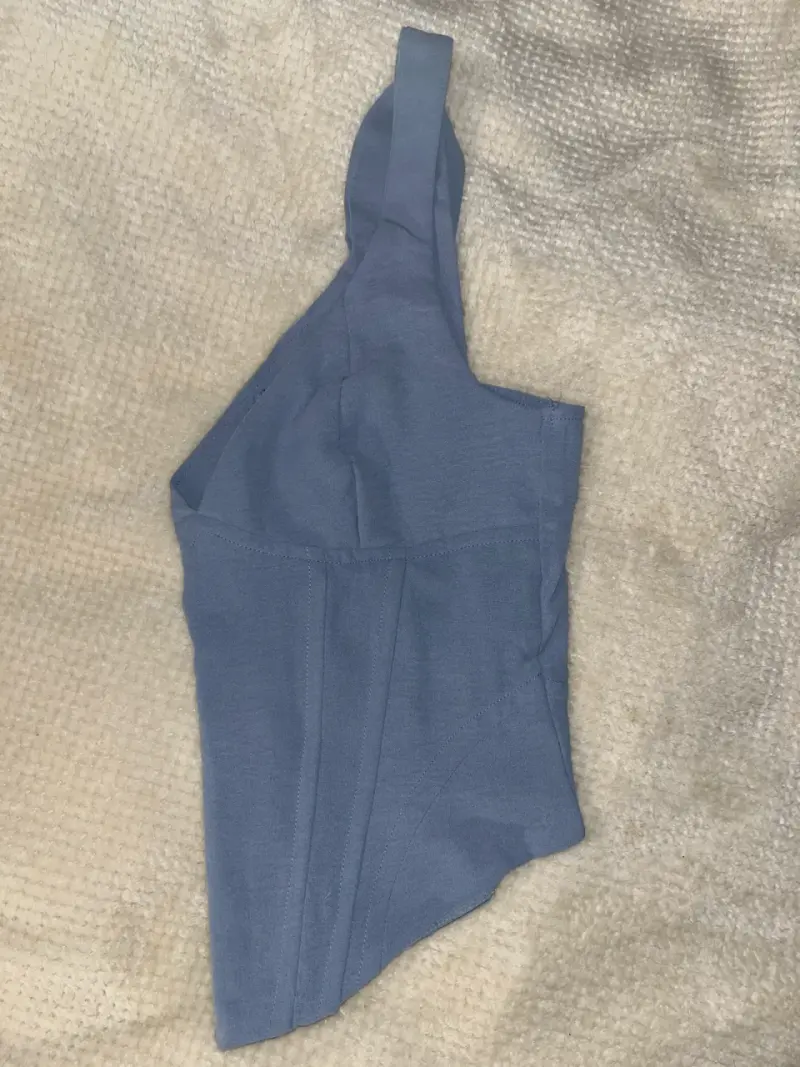 Top corset azul con cierre trasero - 5