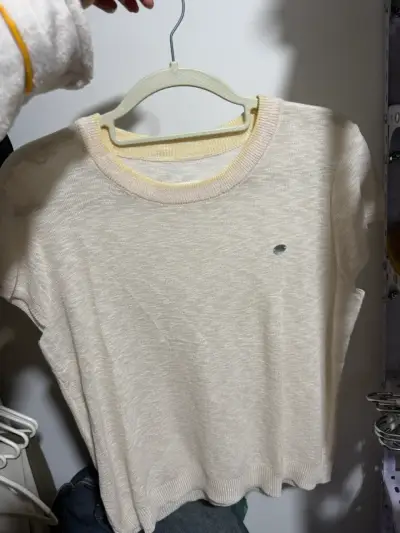 Polera de punto beige para mujer - miniatura 1