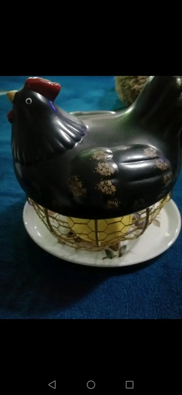 Gallina decorativa de cerámica para cocina