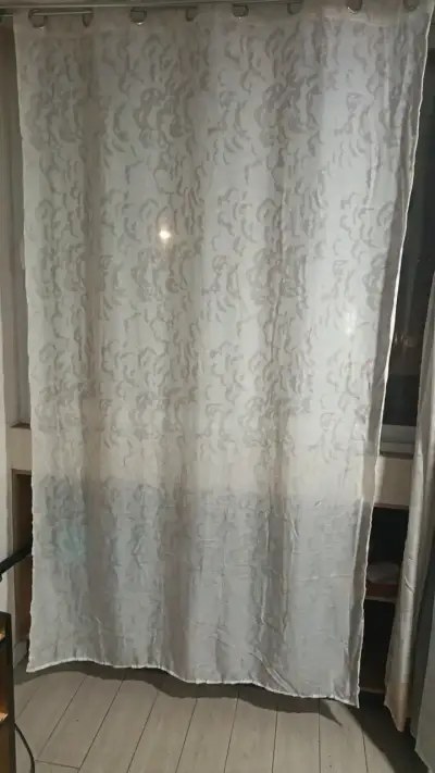 Cortinas de tela translúcida beige - miniatura 2