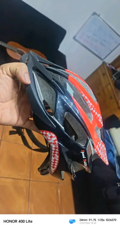 Casco de ciclismo Speed negro y rojo - miniatura 1