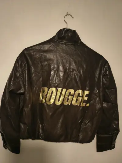 Chaqueta de cuero marrón estilo vintage - miniatura 1