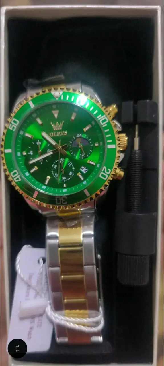 Reloj de Pulsera OLEVS Cronógrafo Verde y Negro - 2