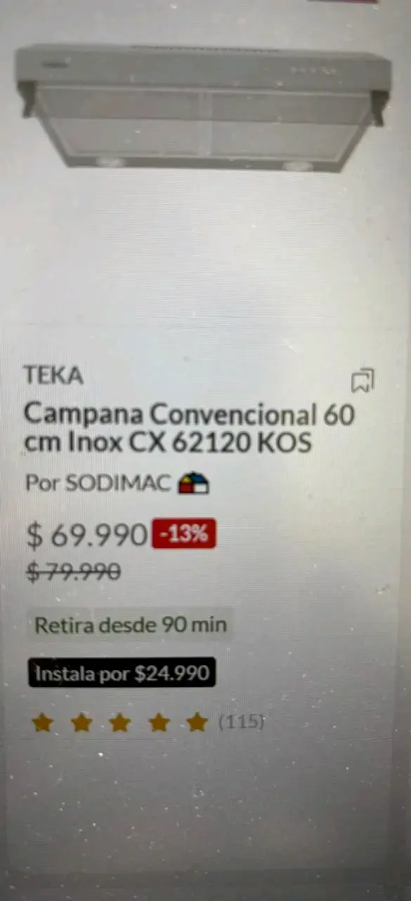 Campana extractora Teka gris 60cm - 6