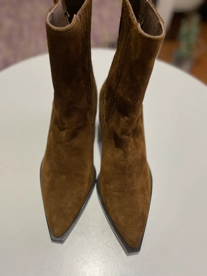 Botines de gamuza marrón para mujer - 2