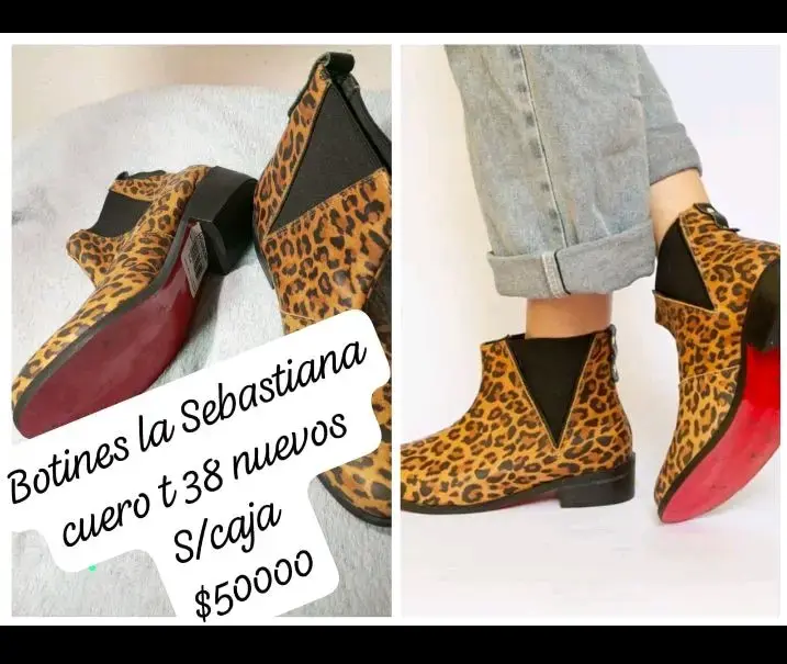Botines de cuero animal print talla 38 nuevos