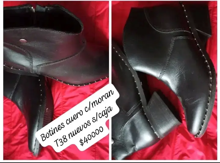 Botines de cuero negros talla 38 nuevos - 1
