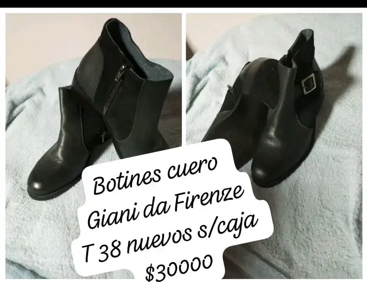 Botines de cuero negros talla 38 nuevos - 3