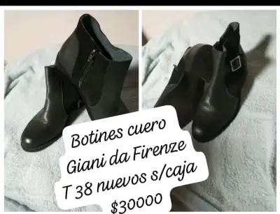Botines de cuero negros talla 38 nuevos - miniatura 3