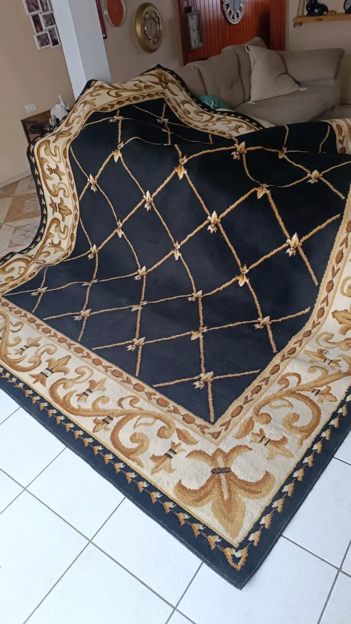 Alfombra Kashanking Anteprugs negra y beige - 2