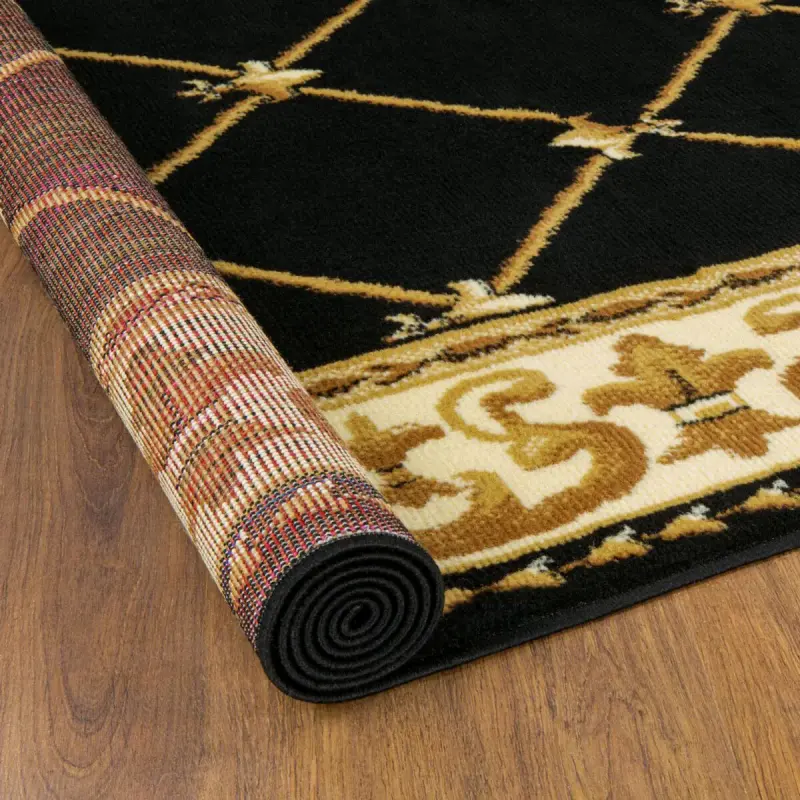 Alfombra Kashanking Anteprugs negra y beige - 4