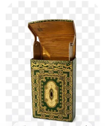 Cigarrera decorativa vintage verde - miniatura 4