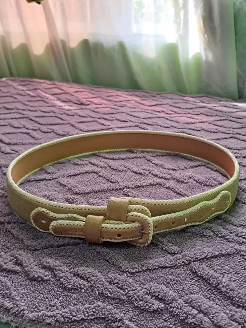 Cinturón de huaso cuero beige con talabarteria - 3