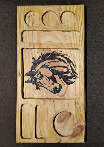 Tablas de madera con dibujo quemado - miniatura 1
