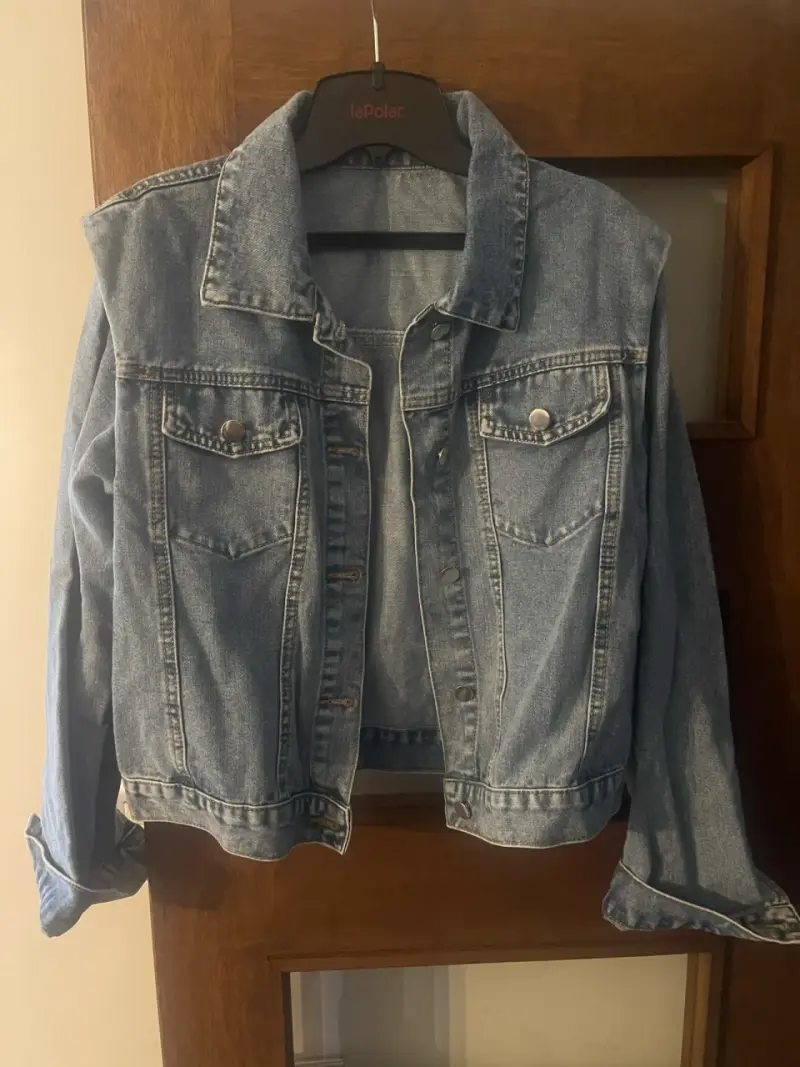 Chaqueta de mezclilla azul para mujer