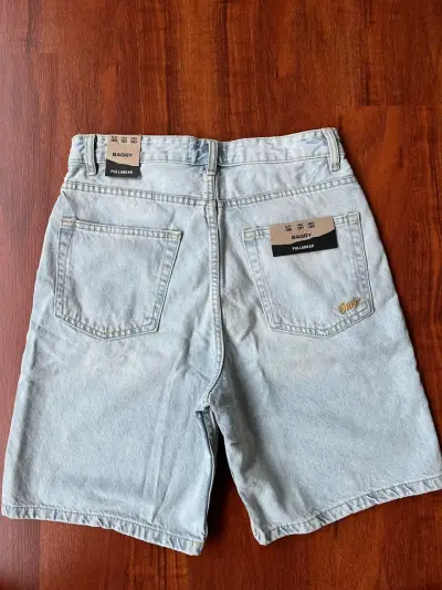 Shorts de mezclilla Pull&Bear Baggy azul claro - miniatura 3