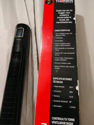 Ventilador de Torre Thorben Negro con Control Remoto - miniatura 2