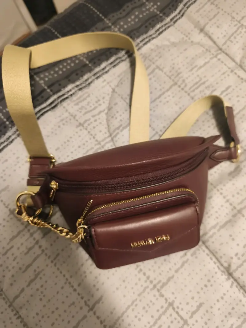 Riñonera de cuero Michael Kors burdeos - 1