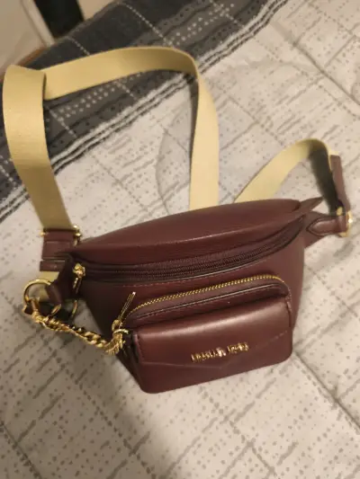Riñonera de cuero Michael Kors burdeos - miniatura 1